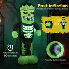 Witchwood™ Costway 8.4 Ft Tall Halloween Inflatable Decoration LED-lit Inflatable Green Zombie