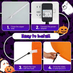 Witchwood™ 8FT Halloween Inflatable Pumpkin Ghost Scene, 5 Total LEDs, Waterproof Polyester, Quick Inflation with Stakes/Ropes for Yard/Garden/Indoor