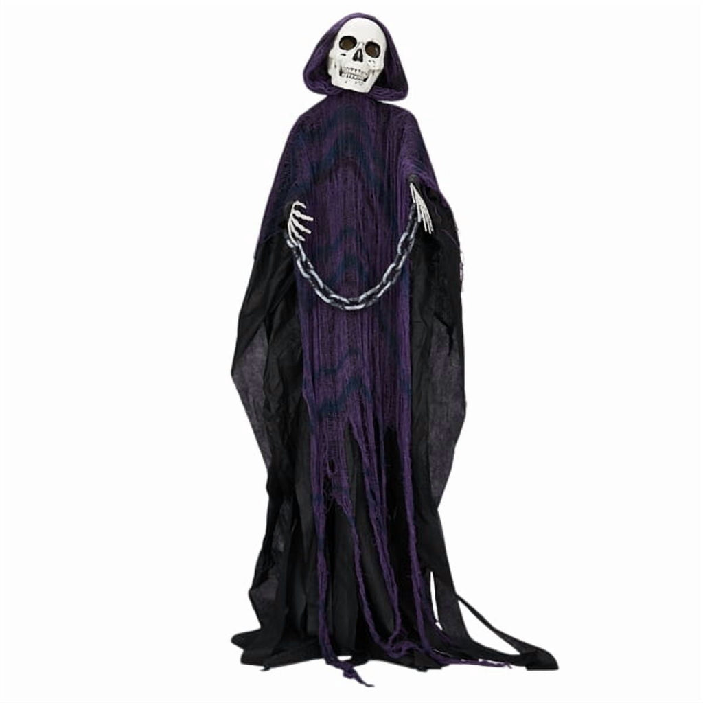 Witchwood™ 6ft Life-Size Halloween Animatronic Grim Reaper - Sound-Activated, 1-Minute Assembly for Yard/Haunted House/Party