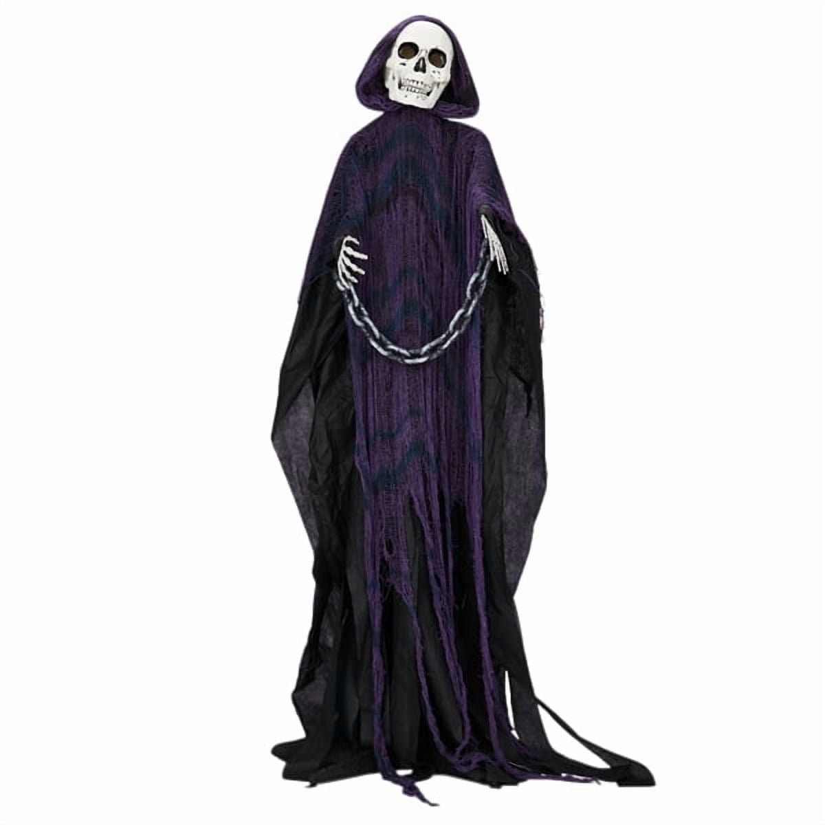 Witchwood™ 6ft Life-Size Halloween Animatronic Grim Reaper - Sound-Activated, 1-Minute Assembly for Yard/Haunted House/Party