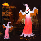 Witchwood™ Gymax 8ft Inflatable Halloween Ghost Blow Up Decoration w/ Built-in Flame Light