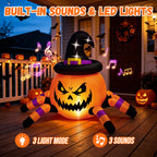 Witchwood™ (2 pack) 2.6ft Remote Control Halloween Inflatable with Music Lights,Pumpkin Spider Car Blow ups Rc Car,Indoor Outdoor Decorations