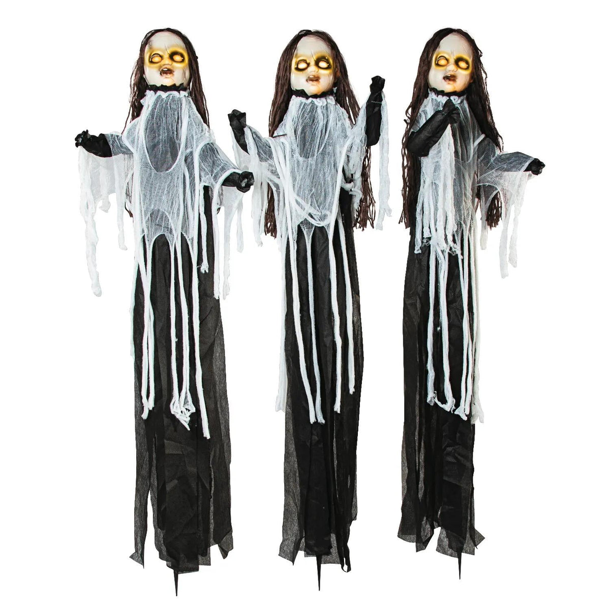 Witchwood™ Light-Up Spooky Doll Yard Stake Halloween Decorations, Halloween, Home Decor, Yard Art, 3 Pieces