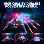 Witchwood™ 8 FT Halloween Spider Inflatables Outdoor Decorations, Blow Up Yard Decoration with Built-in LED Lights for Holiday, Party, Yard, Garden
