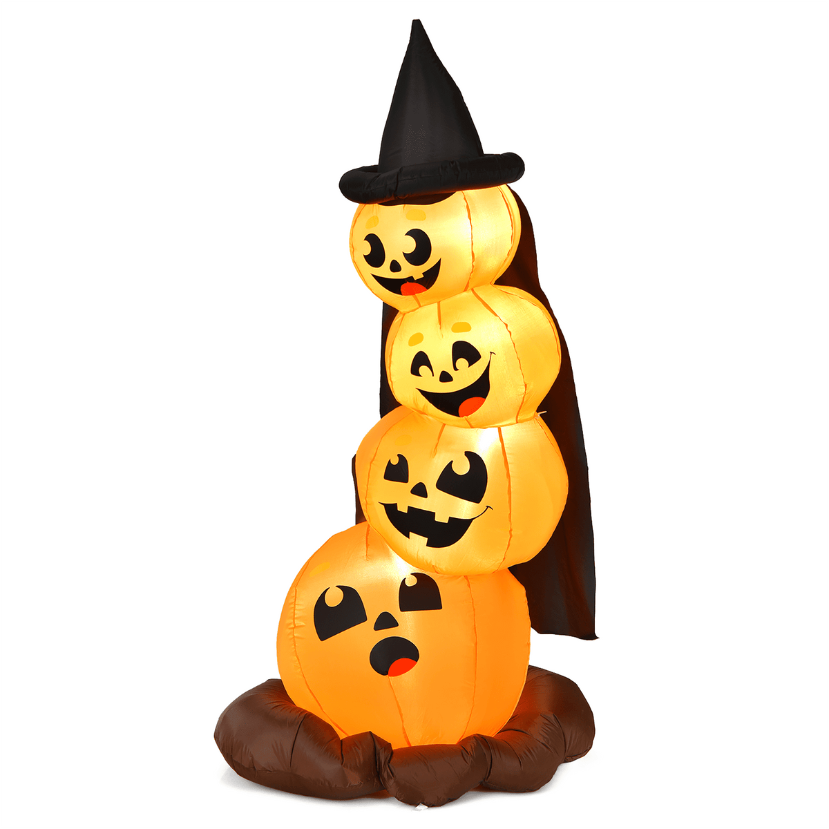 Witchwood™ Costway 6.8FT Halloween Inflatable Pumpkin Combo Blow up Pumpkins w/ Witch?s Hat