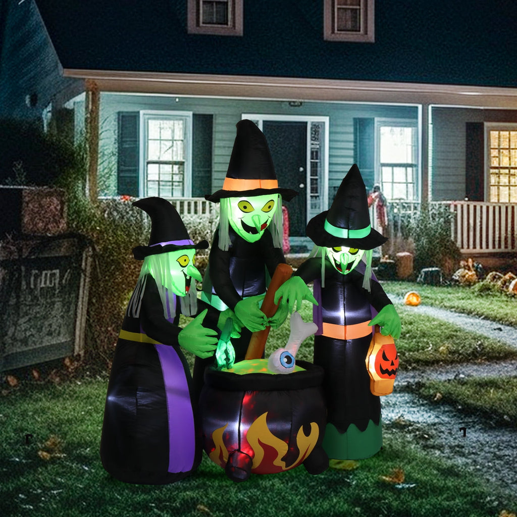 Witchwood™ 6' Halloween Inflatables Outdoor Halloween Witches Decoration Blow up Witches