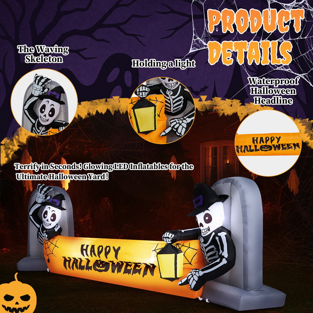 Witchwood™ 10 FT Halloween Inflatables Ghost Tombs Decor Outdoor Halloween Decoration