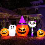 Witchwood™ 8ft Halloween Inflatable Pumpkin & Black Cat Ghost with LED Lights ? Outdoor Yard & Garden Decoration