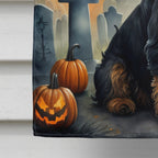 Witchwood™ Halloween Airedale Terrier Dog House Flag 28x40IN Double-Sided Polyester Decorative Sleeve Pole Flag for Outdoor Home Garden
