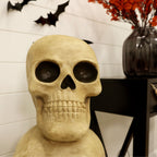 Witchwood™ 37" Skull Stack Statue with LED Eyes, Halloween Decor, HHMG036-1SKL-NAT