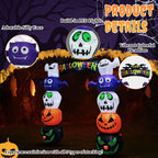 Witchwood™ 8.2' Halloween Inflatables Pumpkin Ghost Archway, Blow up Hallowee Decorations with Built-in LED Lights for Holiday
