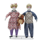 Witchwood™ Apocalypse Twins Halloween Animatronics with Red Eyes & Head Sync, 3-Ft