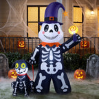 Witchwood™ Halloween Inflatables Decorations Skeleton and Dog, Halloween Blow ups Yard Decorations Outdoor for Garden Lawn