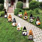 Witchwood™ Big Dot of Happiness Halloween Gnomes - Gnome Lawn Decorations - Outdoor Spooky Fall Party Yard Decorations - 10 Piece