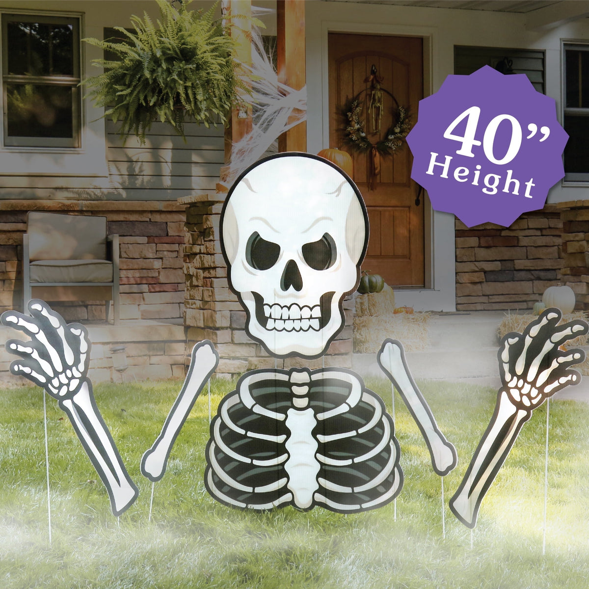 Witchwood™ Big Dot of Happiness Scary Skeleton - Big Skeleton Yard Sign Outdoor Lawn Decorations - Halloween Party Yard Signs