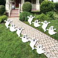 Witchwood™ Big Dot of Happiness Spooky Ghost - Ghost Shape Lawn Decoration Signs - Outdoor Halloween Yard Decorations - 10 Piece