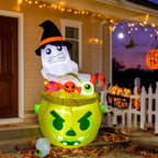 Witchwood™ Thanksgiving Inflatable Turkey 5FT Blow up Outdoor Thanksgiving Inflatables Decoration with LED Lights for Holiday Party Yard Garden