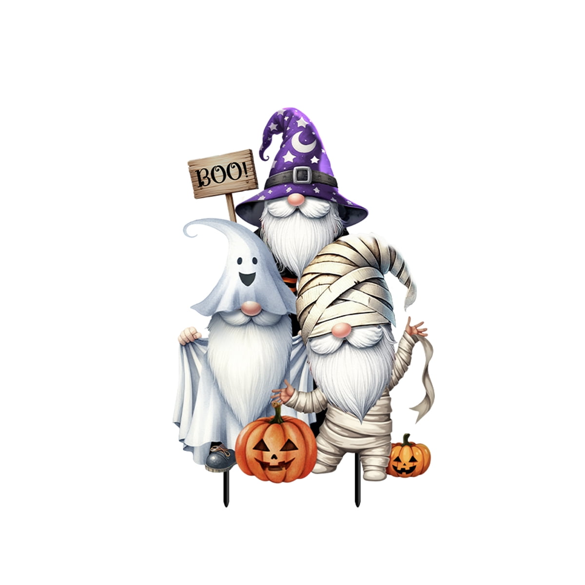 Witchwood™ Briarwood Lane Halloween Metal Art 26x13 Costumed Gnomes For Halloween Metal Art