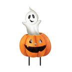 Witchwood™ Briarwood Lane Halloween Pumpkin and Ghost Metal Yard Art 30x13 For Halloween Metal Art