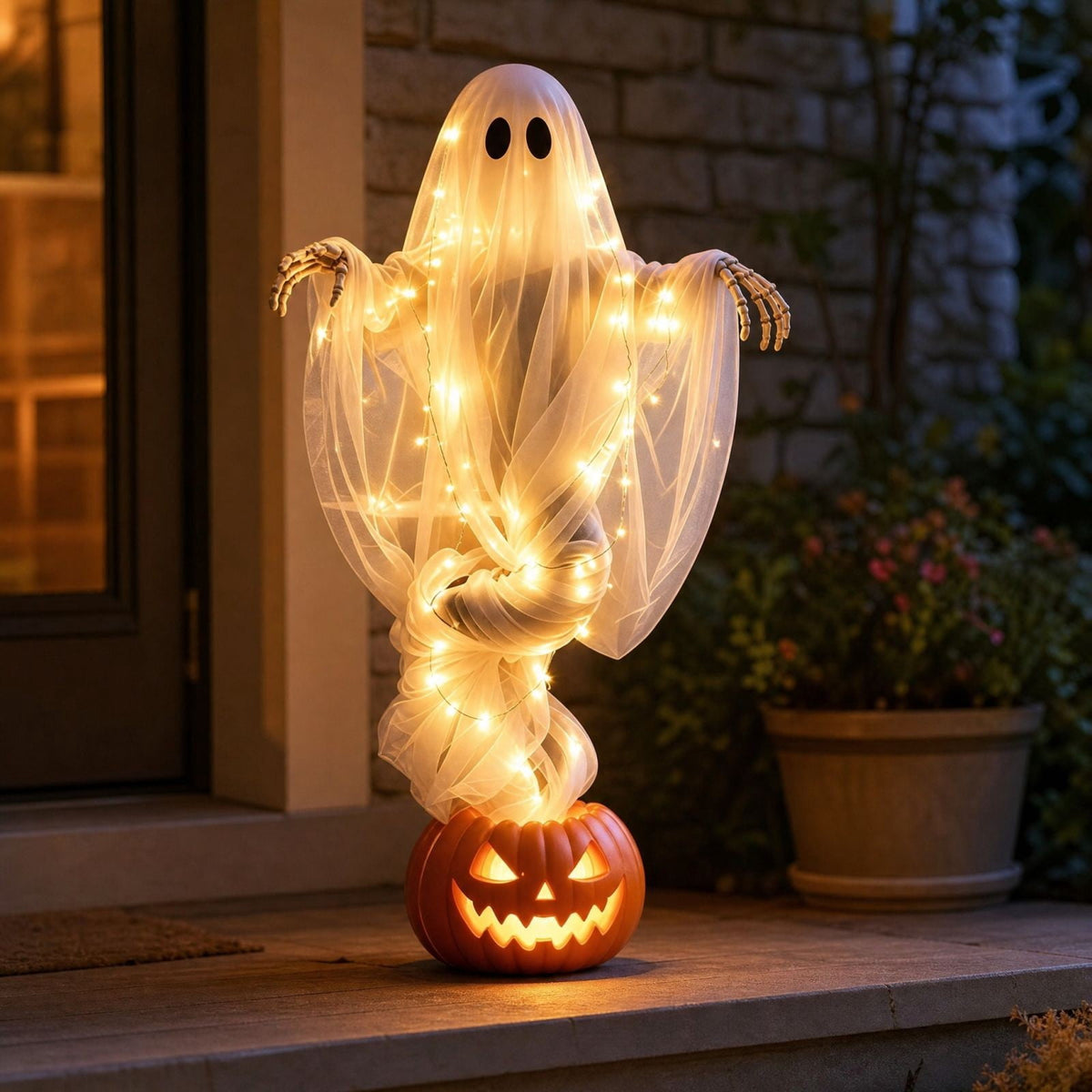 Witchwood™ Clearance Halloween Decorations Skeletons, Giant Ground Breaking Skeleton with LCD Eyes, Spooky Haunted Home Halloween Decorations Outdoor for Yard, Patio & Front Porch