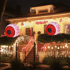 Witchwood™ Costway 2 Pack 3 FT Halloween Inflatable Eyeballs w/ Air Blower & Red LED Lights