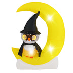 Witchwood™ Costway 4.3 x 5.1 ft Inflatable Owl on Moon LED Lighted Halloween Decoration w/ Large Moon & Wizard Owl w/ Stakes & Sandbags