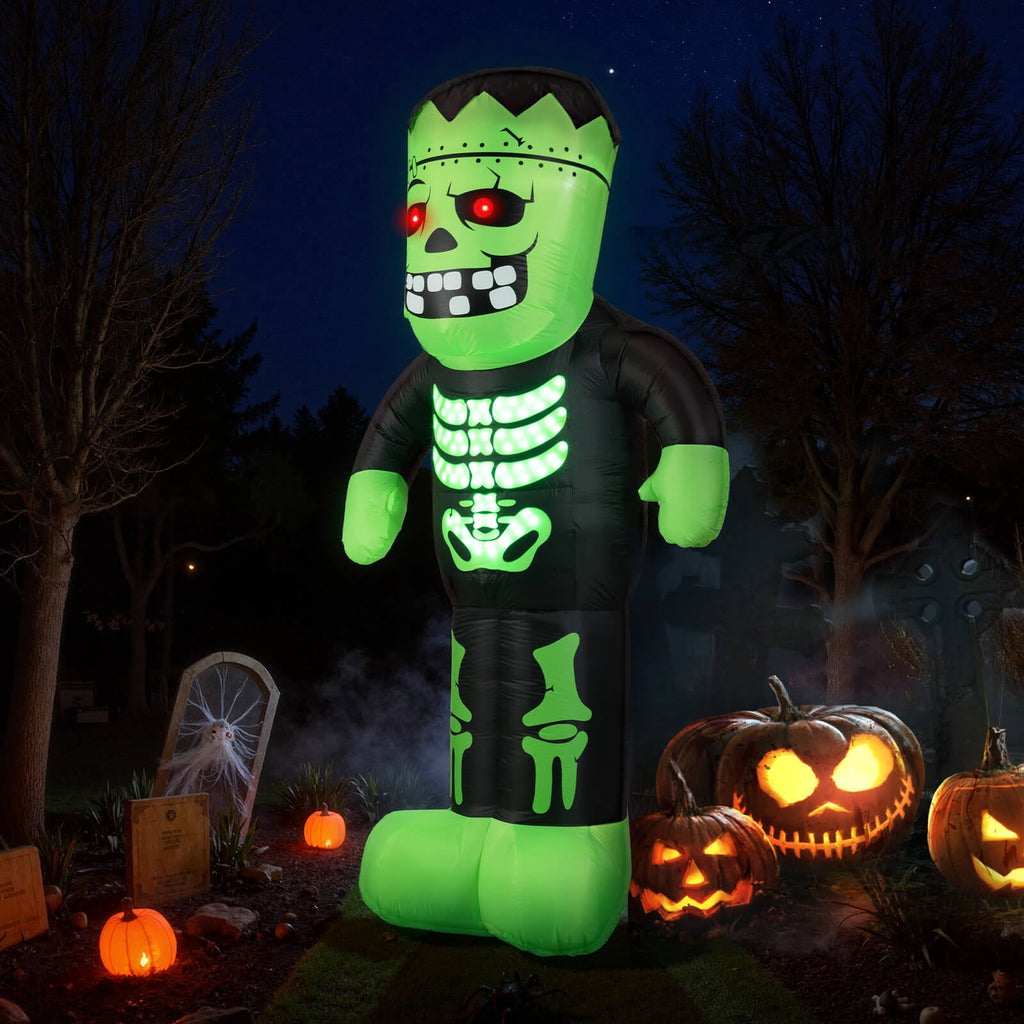 Witchwood™ Costway 8.4 Ft Tall Halloween Inflatable Decoration LED-lit Inflatable Green Zombie