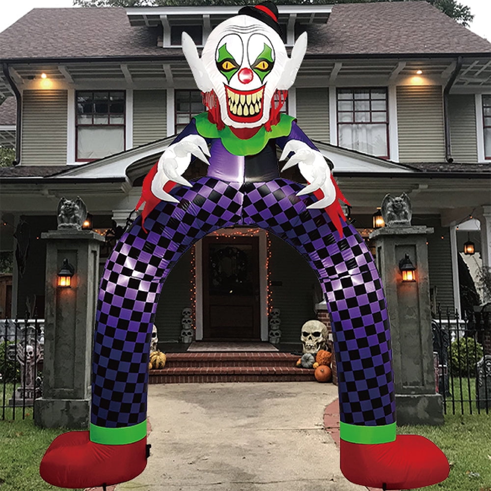 Witchwood™ CozyBox (5ft-9ft) Halloween Inflatable LED Light Up Archway Monster Pumpkin Blow Up Yard Decorations, Powerful Blower, Ground Stakes