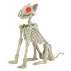 Witchwood™ Beige Plastic Animated Skeleton Cat, 60-inch, Halloween Decoration