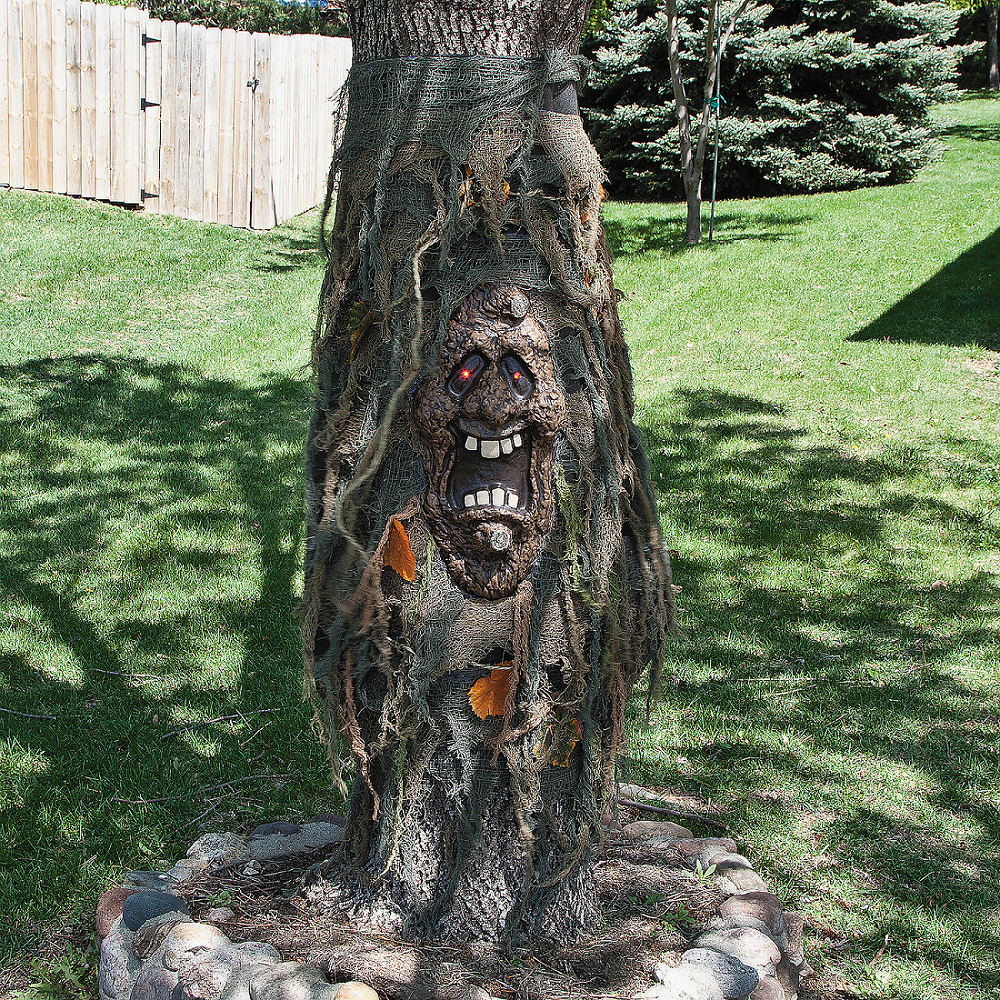 Witchwood™ FX Black Ghost Halloween Outdoor Decor, Red Eyes Fade In and Out (1 Count)
