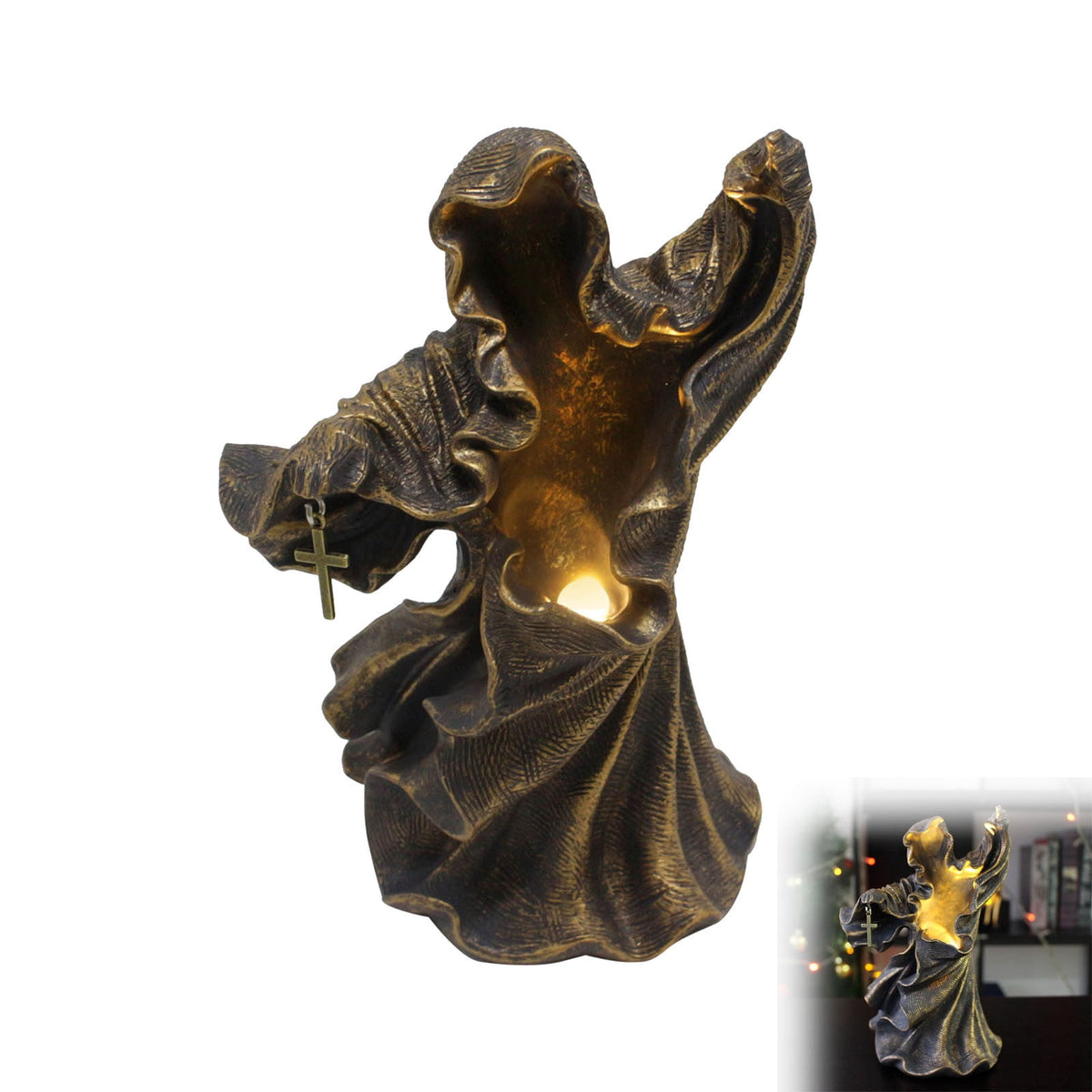 Witchwood™ Fridja Hell Messenger With Lantern Witch Decoration Lantern The Ghost Looking For Light Halloween Decorations