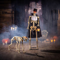 Witchwood™ Fun Express Outdoor Animated Skeleton with Sound-Activated Light-Up Dog Halloween Decoration, 5ft & 3ft
