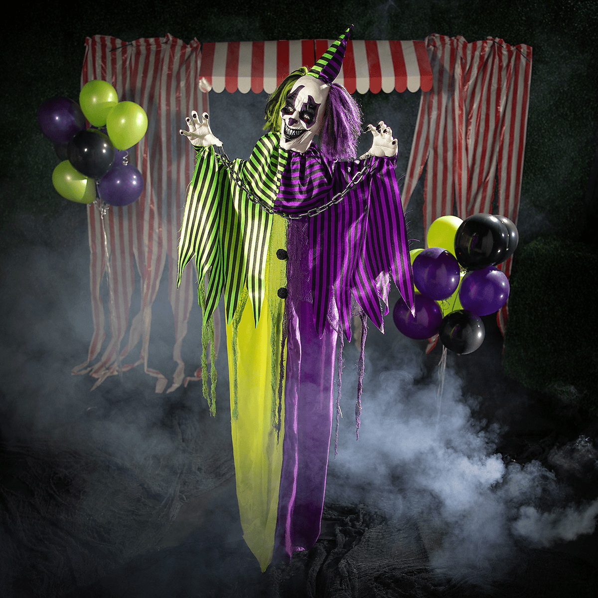 Witchwood™ Fun Express Animated Standing Scary Clown Halloween Decoration