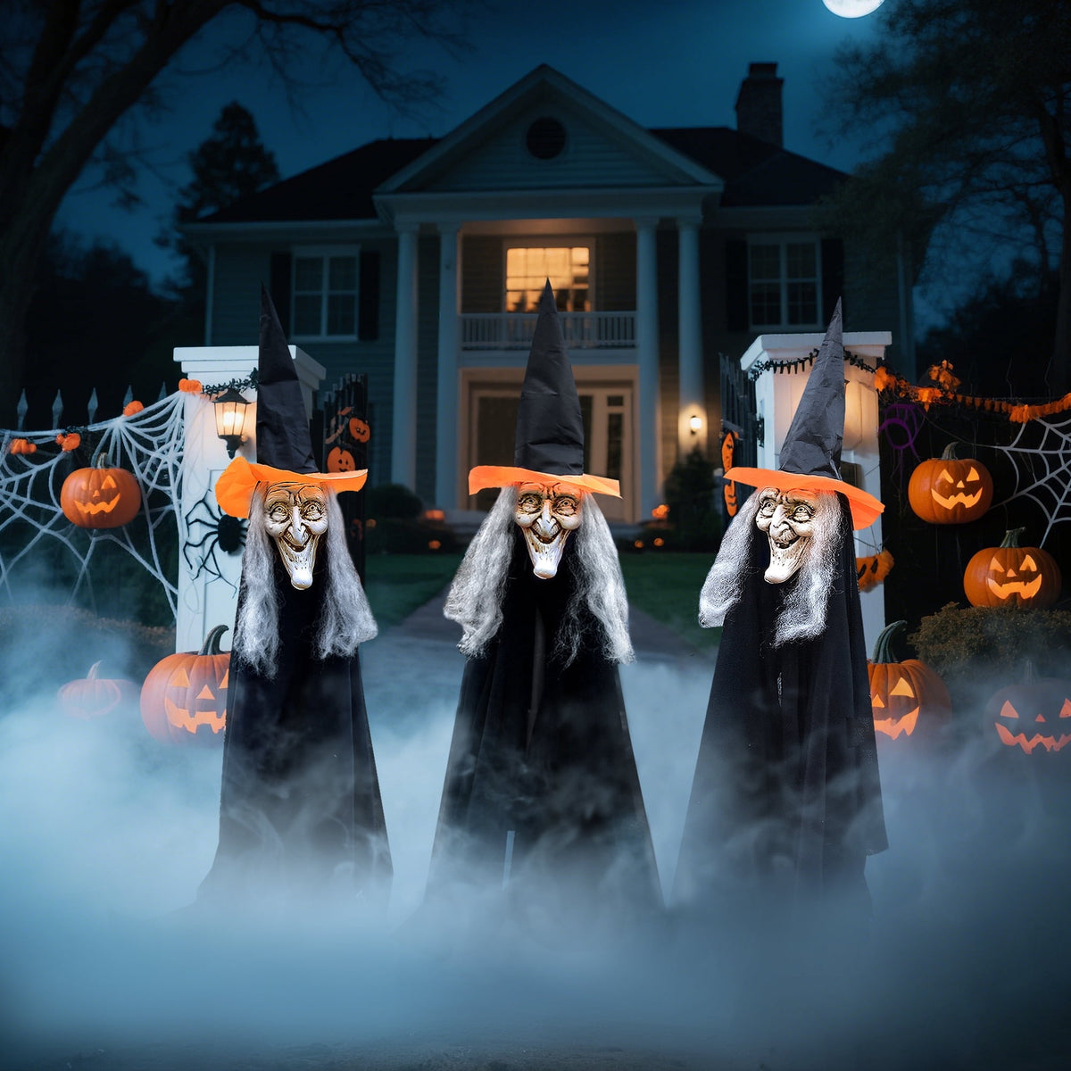 Witchwood™ Fun Little Toys 3 Pcs Halloween Witch Decorations, 43" Wicked Witches Decor, Scary Halloween Stakes for Outdoor Graveyard, Garden, Yard, Lawn, Walkway Party Supplies