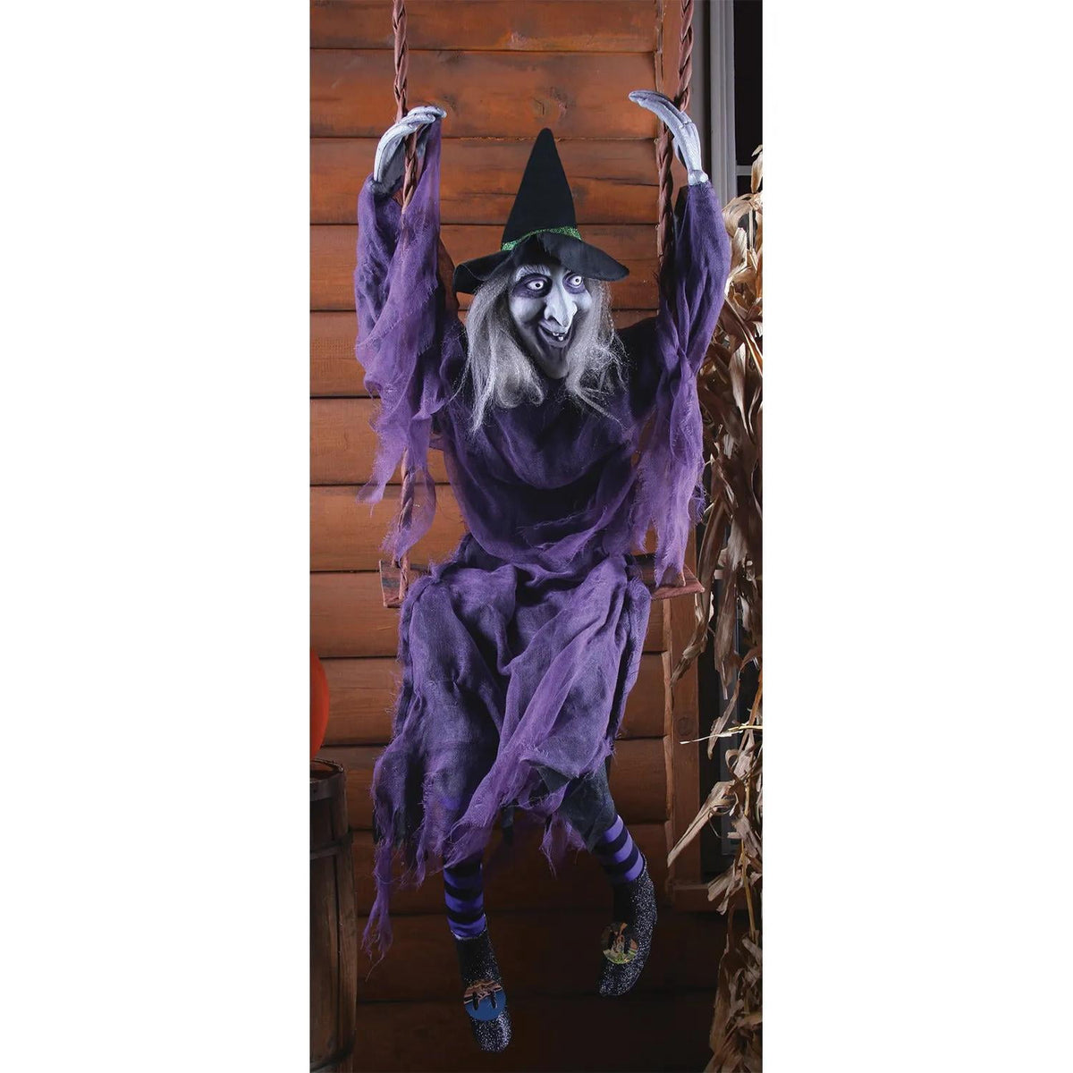 Witchwood™ Fun World Witch on Swing Prop Halloween Decoration - 5 ft