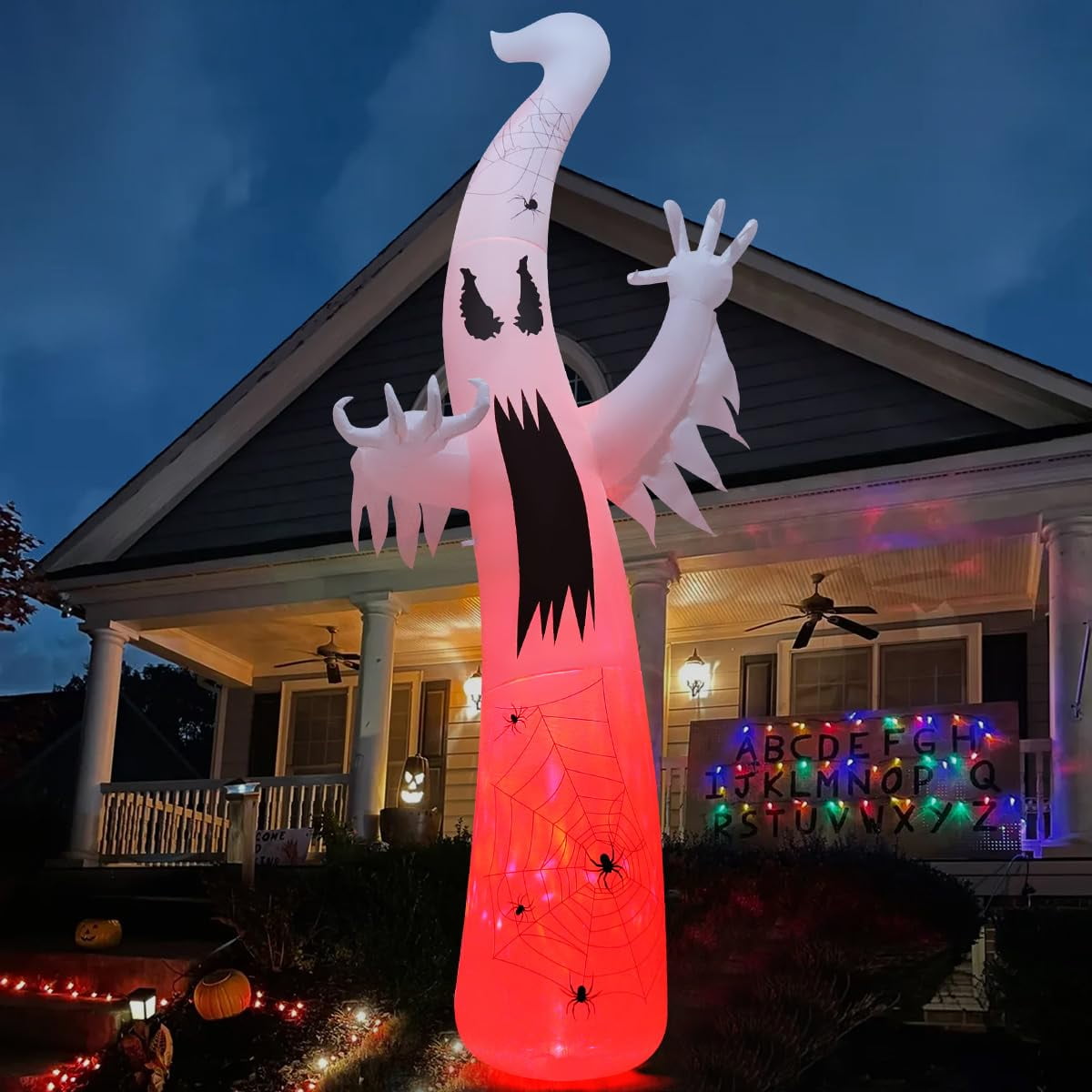 Witchwood™ Halloween Inflatable 11.8 FT Inflatable Halloween Ghost, Inflatable Halloween Ghost Scary Blow Up Ghost with LED Lights, Outdoor Halloween Decorations Clearance for Halloween/Holiday/Party