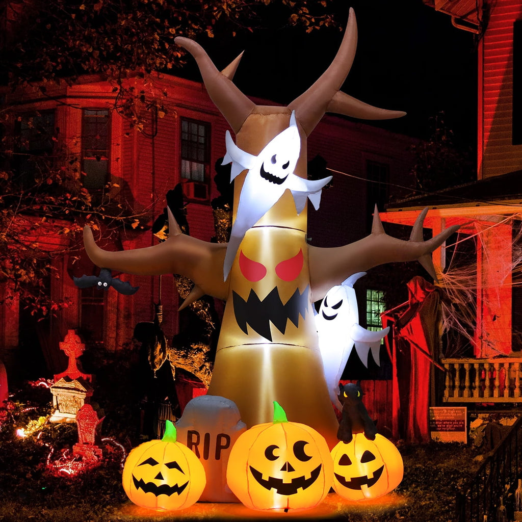 Witchwood™ Halloween Inflatable 11.8 FT Inflatable Halloween Tree, Halloween Inflatable Tree Scary Halloween Blow Up Tree with LED Lights, Outdoor Halloween Decorations Clearance for Halloween/Holiday