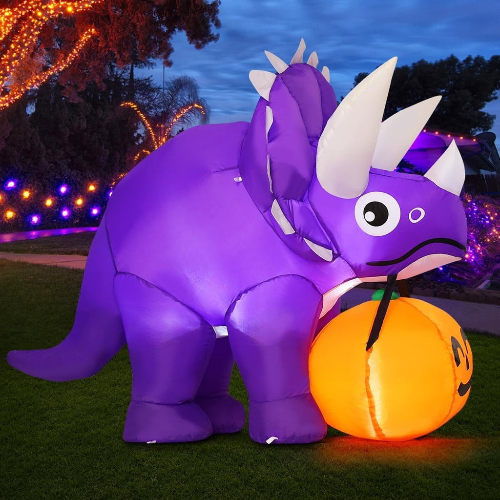 Witchwood™ Halloween Inflatable 5 FT Halloween Dinosaur Inflatable, Inflatable Halloween Dinosaur Halloween Dinosaur Decorations with LED Lights, Halloween Decorations Inflatables Clearance for Holiday