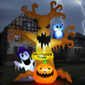 Witchwood™ Halloween Inflatables 8 FT Halloween Inflatable tree with Ghost Pumpkin and Owl, Halloween Dead Tree Decorations Scary Halloween Decorations with Built-in Lights for Halloween/Holiday/Party