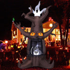 Witchwood™ Halloween Inflatables 9 FT Animated Halloween Tree Inflatables with Built-in LED lights, Scary Spooky Tree Inflatable with White Ghost, Outdoor Halloween Decorations for Halloween Holiday Party