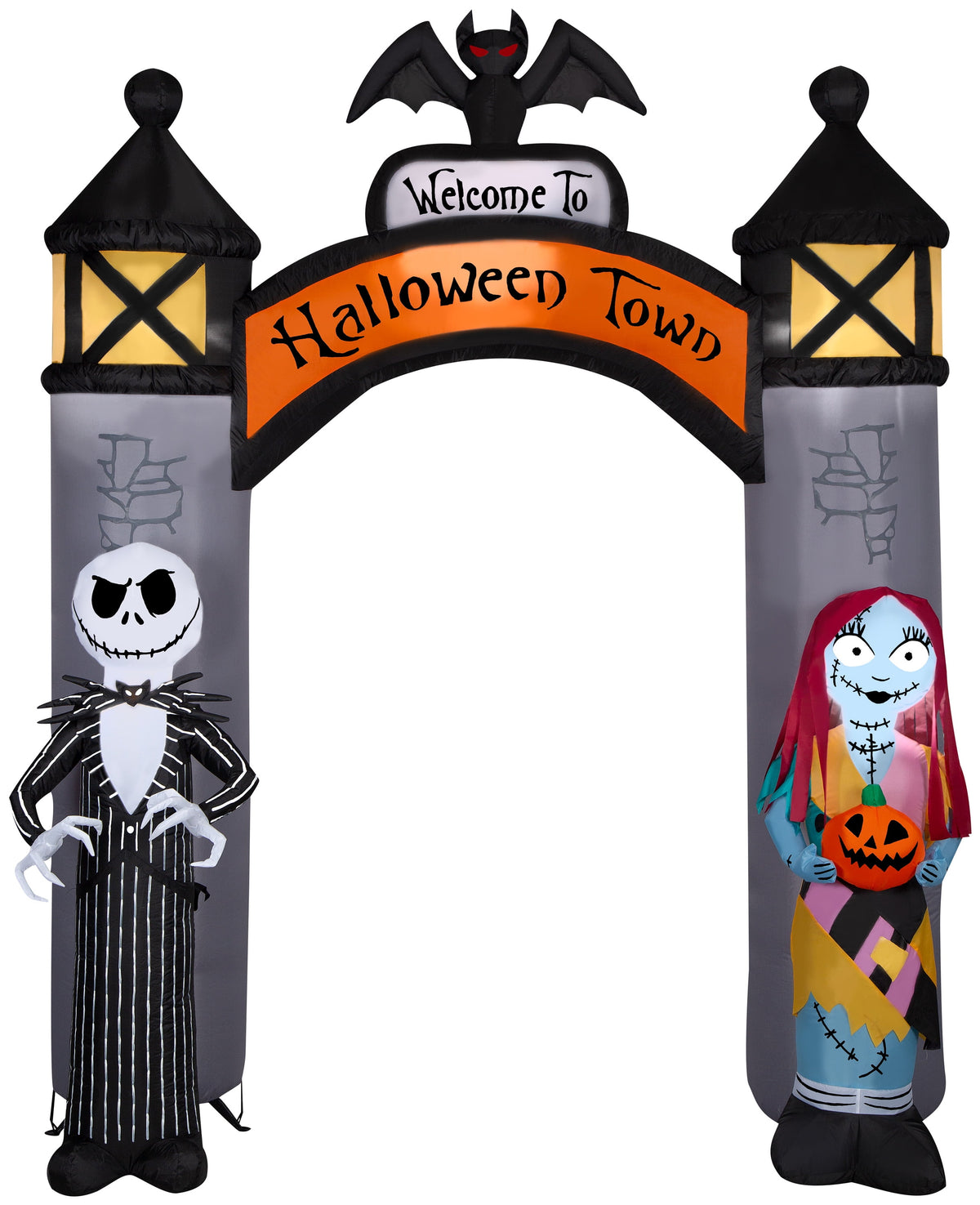 Witchwood™ Airblown Inflatable NBC Welcome to Halloween Town Archway Disney, 8.5 ft Tall, Grey