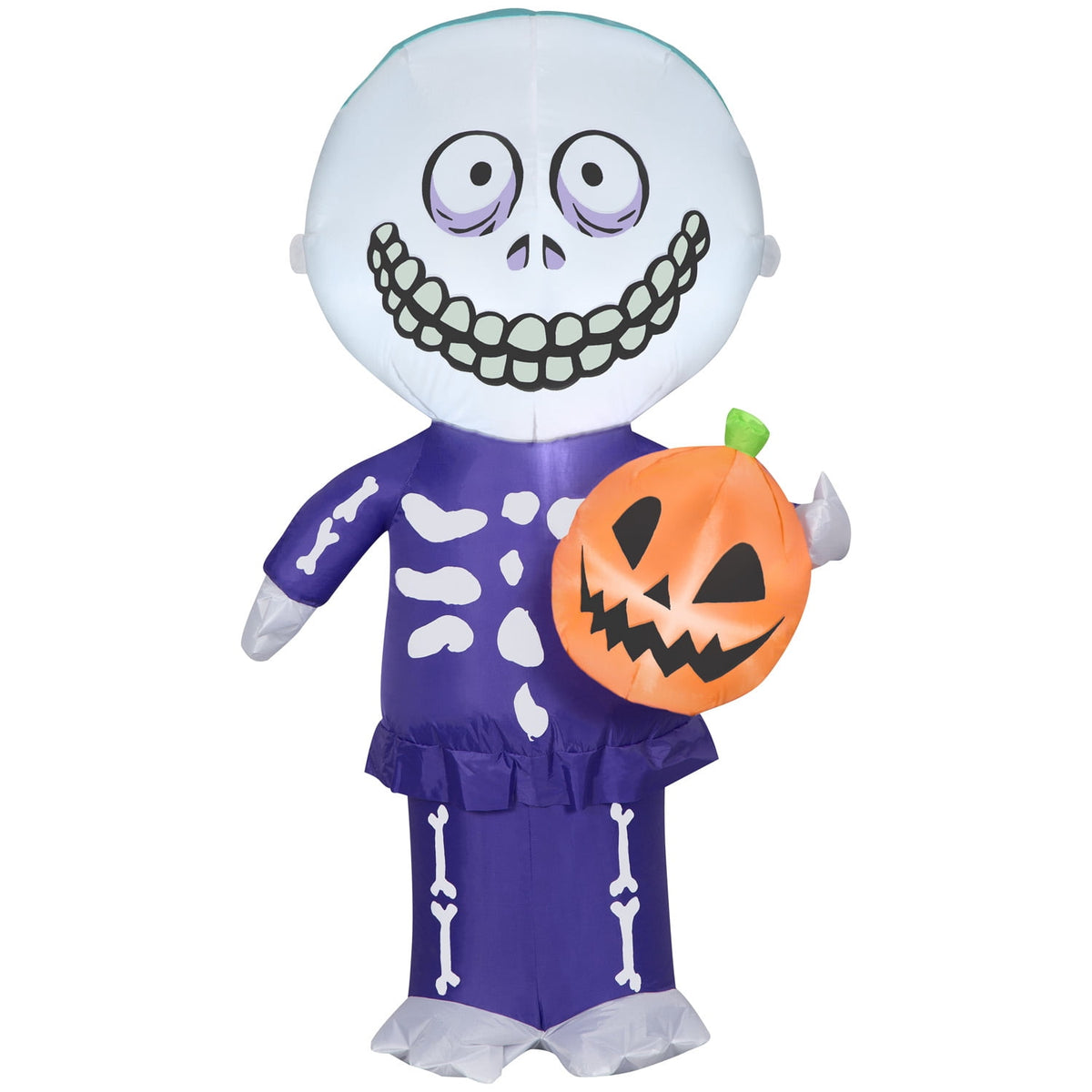 Witchwood™ Halloween Inflatable Barrel with Jack O' Lantern, 4 ft Tall, Multi