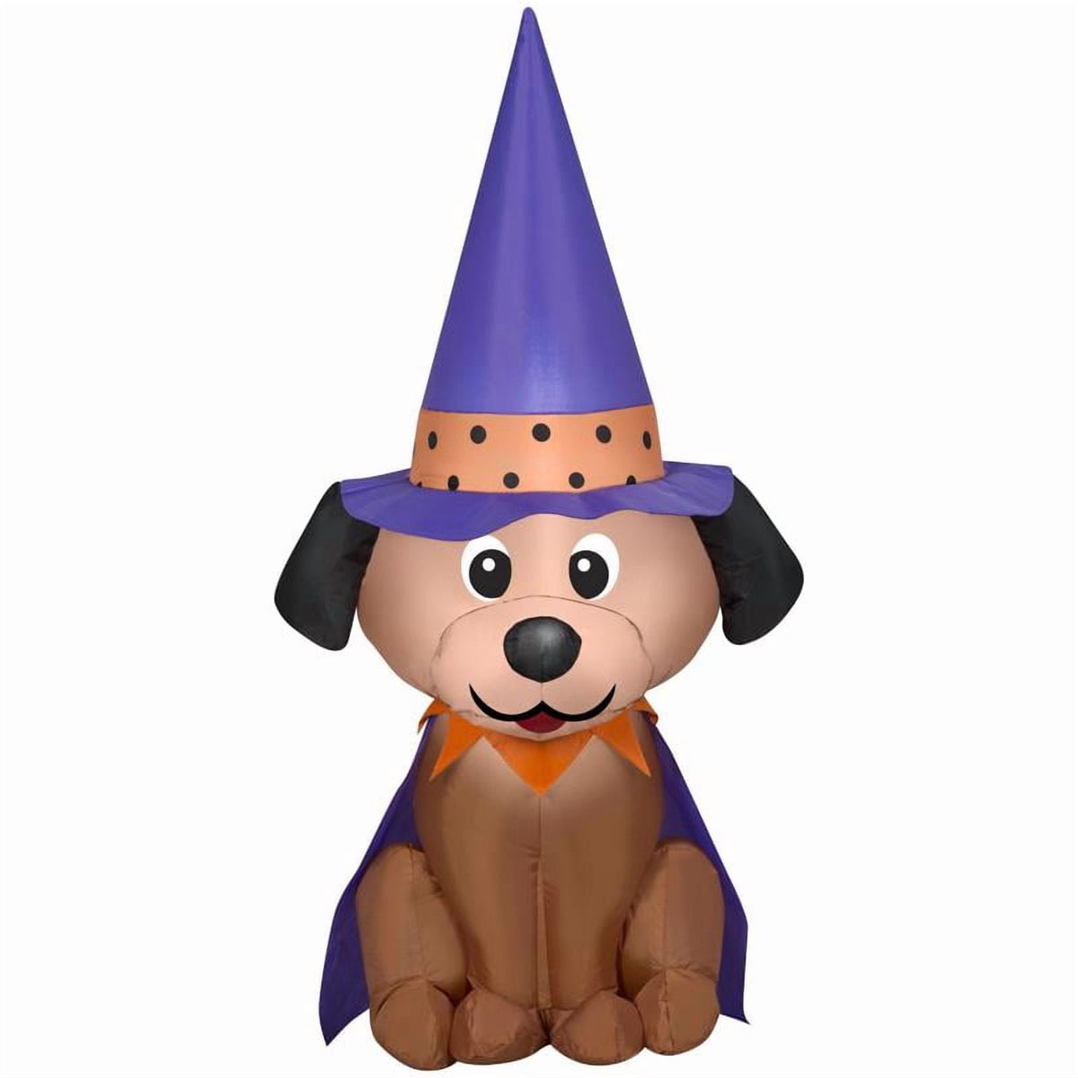 Witchwood™ Halloween Inflatable Dog in Witch Hat, 4 ft Tall, Multi