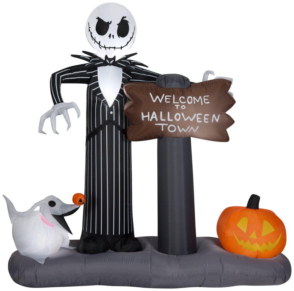 Witchwood™ Industries Yard Inflatables Nightmare Before Christmas Halloween Town Scene, 6 ft