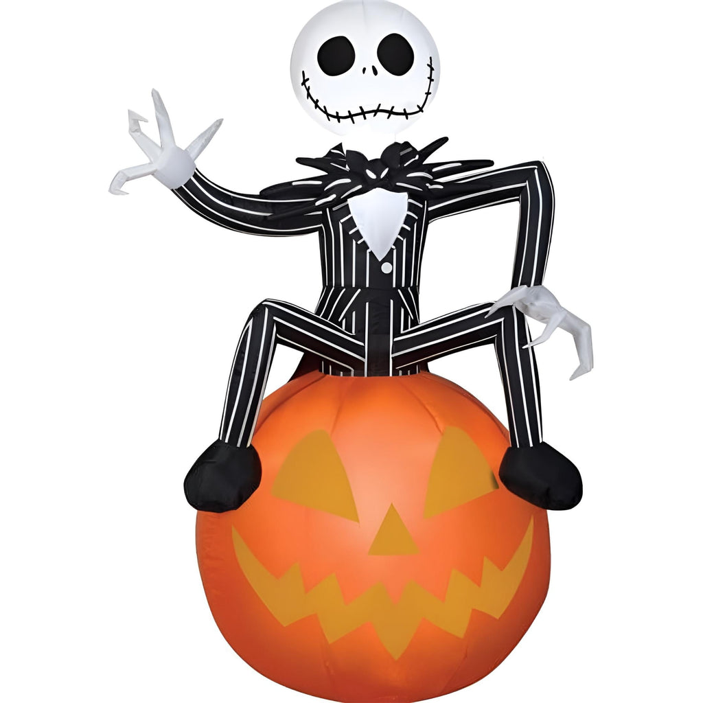 Witchwood™ Airblown Inflatable Nightmare Before Christmas Jack on Pumpkin Disney, 3.5 ft Tall, Multicolored