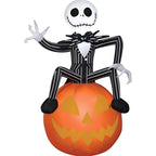 Witchwood™ Airblown Inflatable Nightmare Before Christmas Jack on Pumpkin Disney, 3.5 ft Tall, Multicolored