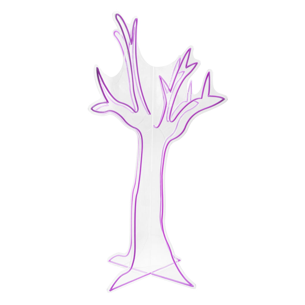 Witchwood™ Ghost Tree Purple Halloween Décor with 3D Neon LED Lights, 3.8-Ft