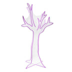Witchwood™ Ghost Tree Purple Halloween Décor with 3D Neon LED Lights, 3.8-Ft