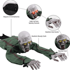 Witchwood™ Halloween Animated Decorations, Outdoor Crawling Zombie with Horror Sound & Glowing Eyes, Zombie Ground breaker Ghost for Graveyard, Lawn, Haunted House Prop Decor