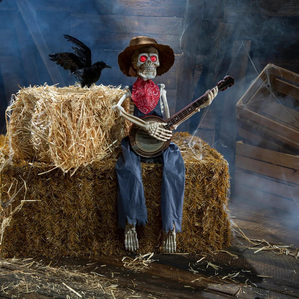 Witchwood™ 39" Animated Skeleton Playing Banjo Decoration